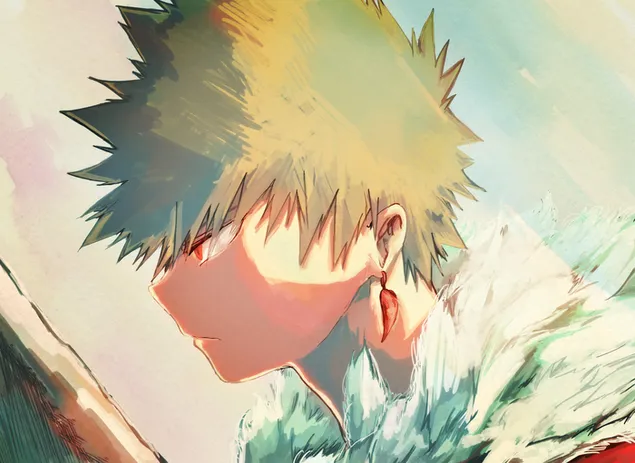 Моја херојска академија - Катсуки Бакуго обојена скица 2K позадина