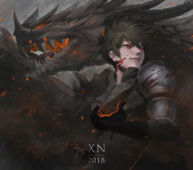 ฮีโร่ของฉัน Academia - Katsuki Bakugo & Dragon 2K วอลเปเปอร์