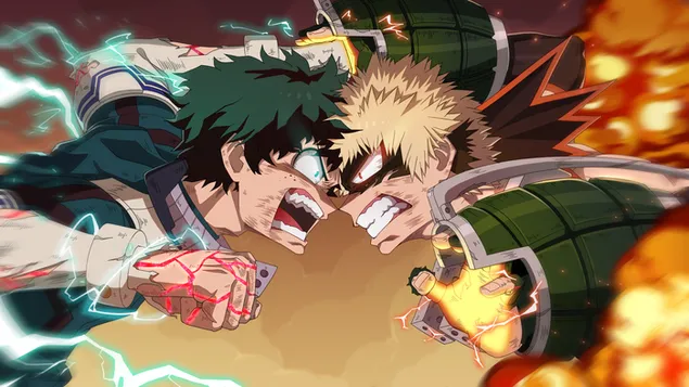My Hero Academia - Katsuki Bakugo,Izuku Midoriya 2K טפט