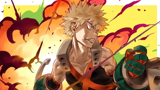 Mijn Held Academia | 'Katsuki Bakugo' 4K achtergrond