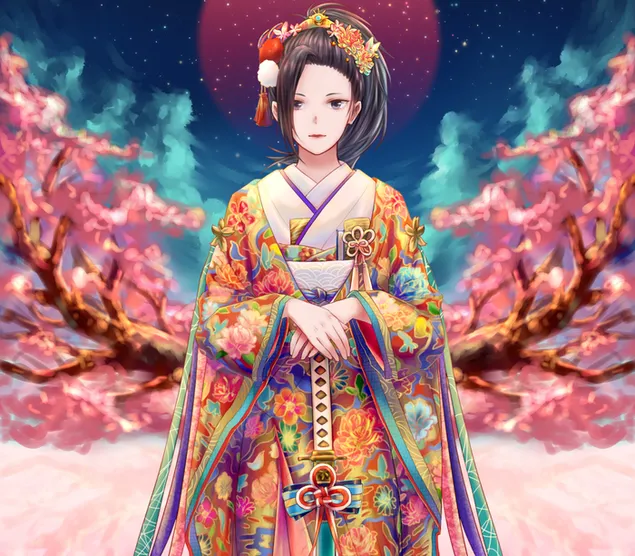 My Hero Academia - Momo Yaoyorozu en kimono baixada