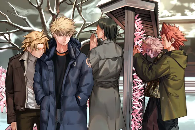 My Hero Academia - Vizită la altarul de Anul Nou 2K imagine de fundal