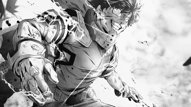 My Hero Academia serisi siyah beyaz anime HD duvar kağıdı