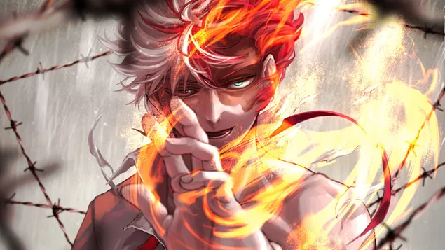 My Hero Academia - Shoto Todoroki Flame 4K wallpaper