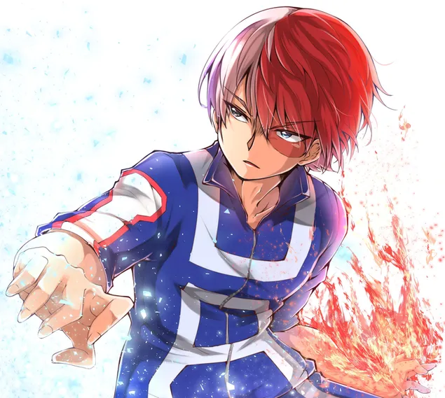 My Hero Academia – Shoto Todoroki pusiau šalta/pusiau karšta 2K ekrano užsklanda