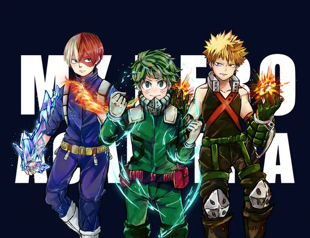 My Hero Academia - Shoto Todoroki,Izuku Midoriya & Katsuki Bakugo 2K 壁紙
