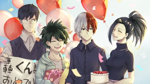 My Hero Academia - Tenya Lida,Izuku Midoriya,Shoto Todoroki & Momo Yaoyorozu HD 壁纸