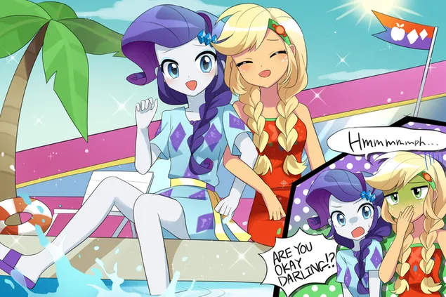 My Little Pony: Equestria Girls - Applejack, Rarity 2K wallpaper download