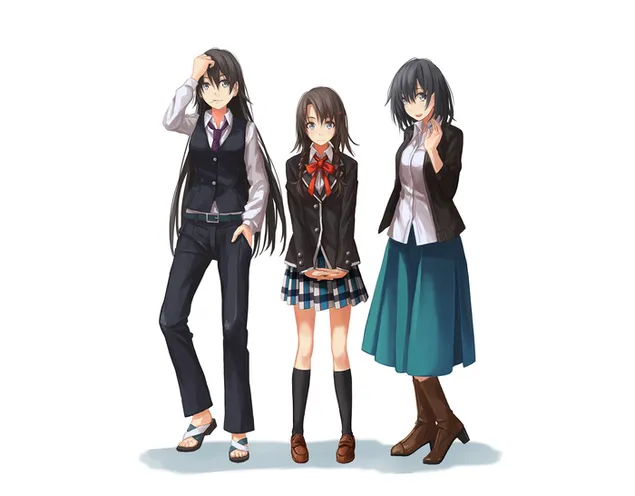 Mano paauglių romantinė komedija neteisinga, kaip ir tikėtasi SNAFU: Shizuka Hiratsuka, Meguri Shiromeguri ir Haruno Yukinoshita HD ekrano užsklanda