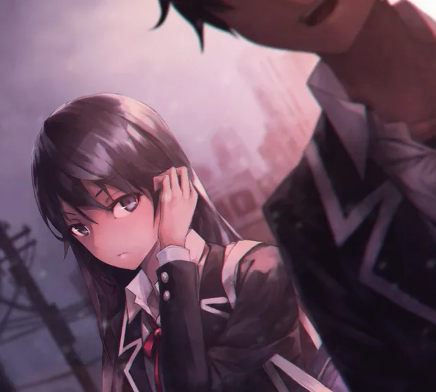 Tapeta Moje romantická komedie z mládí je špatná, jak jsem očekával - Yukino Yukinoshita & Hacchiman Hikigaya HD