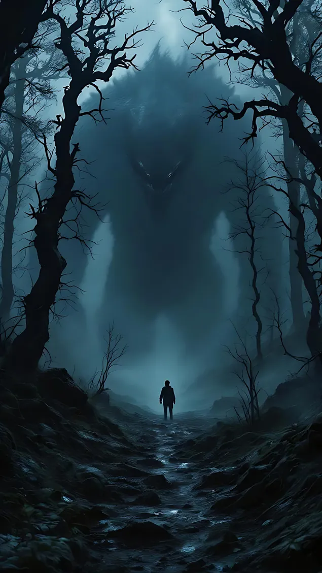 misteriozna figura hoda kroz mracnu sumu preuzmi