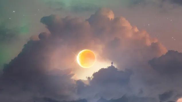 天月前的神秘人 4K 壁纸