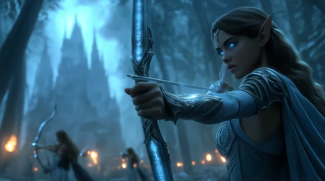 Mystischen Archer: Alen Krieger am verzauberte Bësch 2K Tapeten