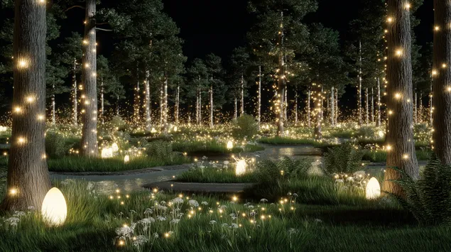 Brilho da Floresta Mística 2K papel de parede