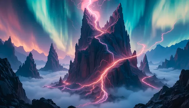 mysticke hory a krajina s polarni zari stahnout