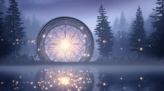 Portal Mistik me Bërthamë Energjike pranë Buzës së Ujit 2K sfond