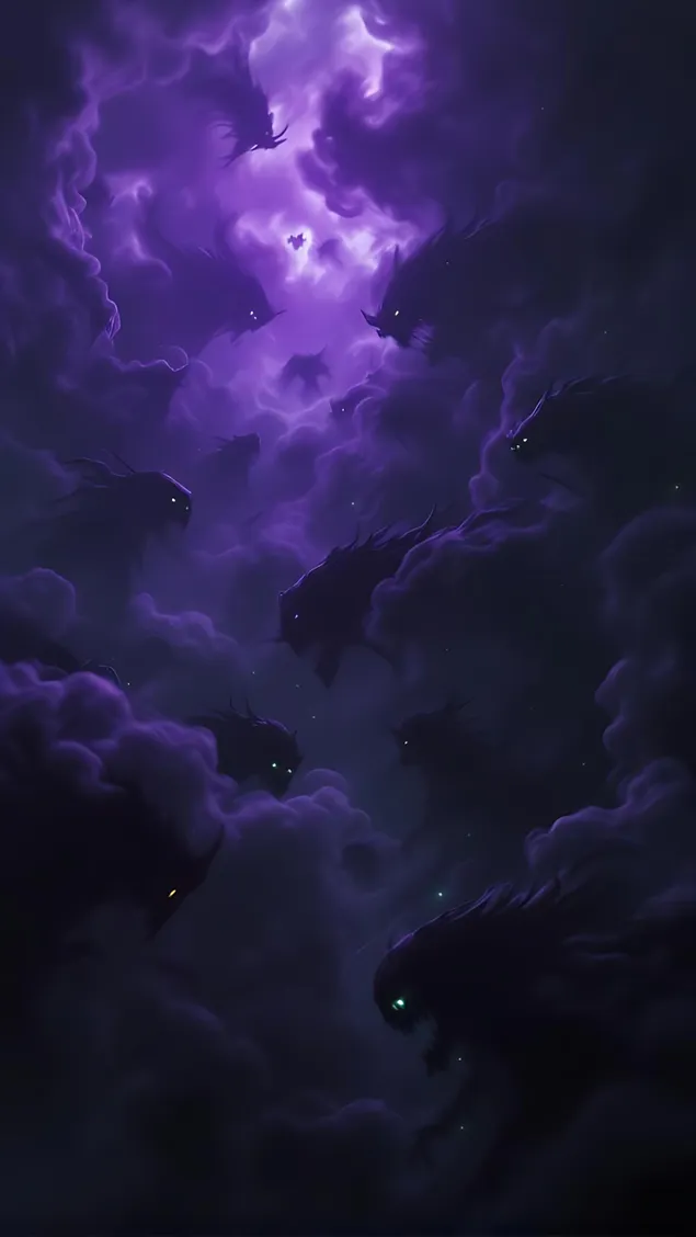 art abstrait mystique de paysage nuageux violet telechargement