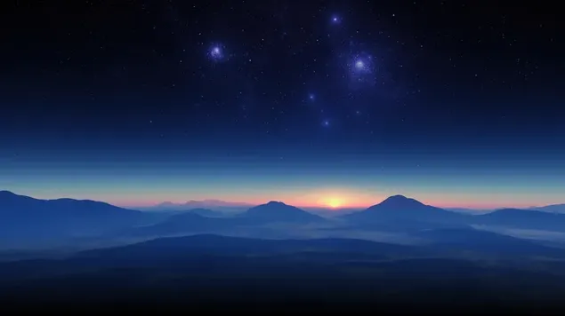 Nachtelijke hemel horizon landschap download