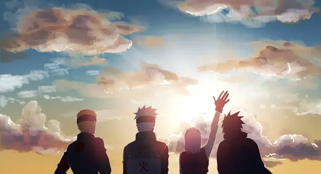Naruto And His Companions Hello To The Rising Sun