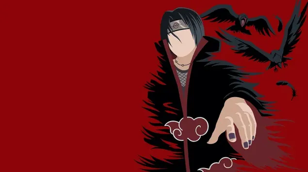Naruto Anime - Itachi Uchiha with crows  4K wallpaper