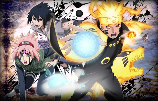 Naruto y su equipo superchakra