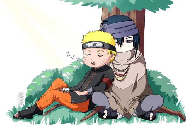 Naruto & Sasuke Chibi 2K wallpaper