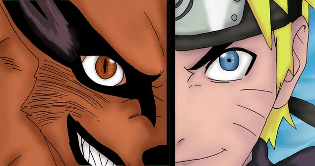 Naruto Shippuden - Kurama y Naruto Uzumaki 2K fondo de pantalla