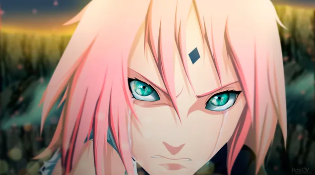 Наруто Шиппуден - Сакура Харуно плачет 4K обои