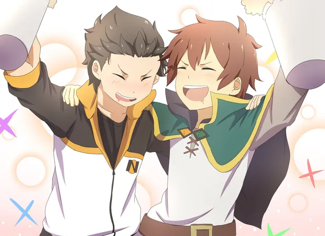 Taustpilt Natsuki Subaru ja Satou Kazuma 2K