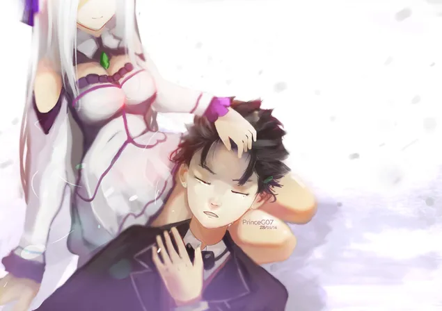 נאטסוקי סובארו לוקחת תנומה 2K טפט