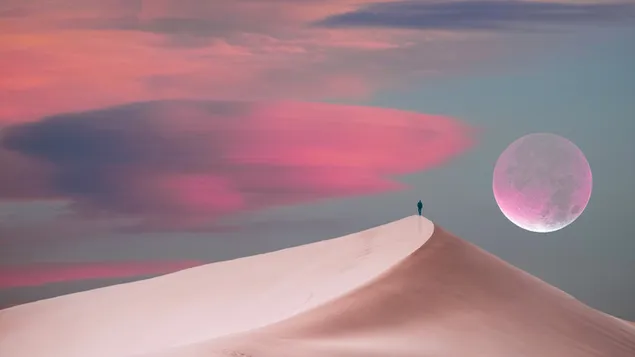 Naturaleza desierto y luna rosa descargar