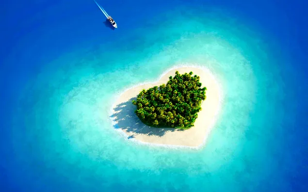 Hình nền Bãi biển tình yêu thiên nhiên 2K