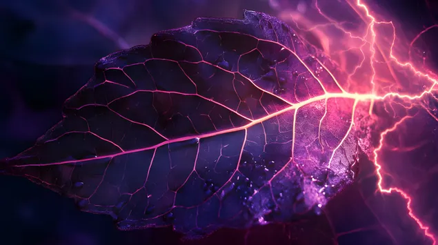 die natuur se poetiese drama: blaar wat onder weerlig drup aflaai