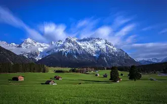 Tapeta Příroda Vesnice Horská Krajina 4K