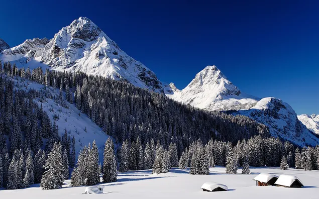 Natur Winter und Berg HD Hintergrundbild