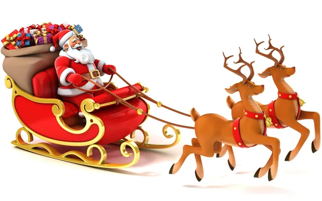 Navidad - santa con renos descargar