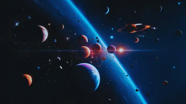 nebula gun dogumu - isiltili bir gun dogumu buyuleyici bir bulutsuyu aydinlatiyor indir