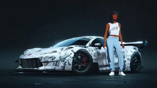 Need for Speed ​​Unbound oyunu spor araba 4K duvar kağıdı