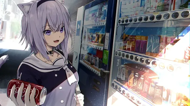 Nekomata okayu da Virtual youtuber 4K sfondo