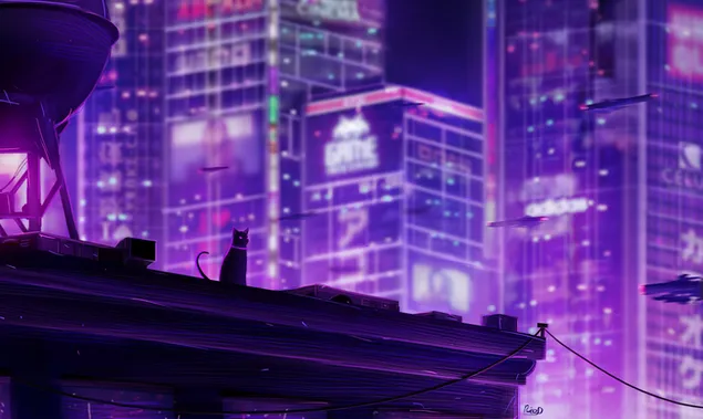 Neo Tokio 4K fondo de pantalla