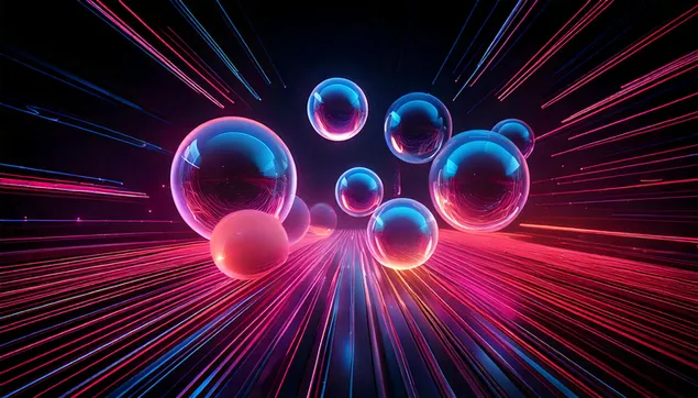 Neon Toplar 2K duvar kağıdı