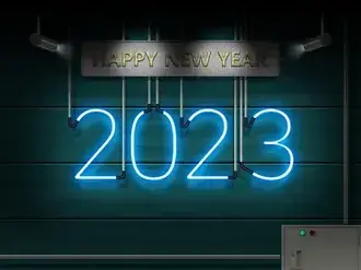 2023년 새해 축하를 위한 네온 보드 4K 배경화면