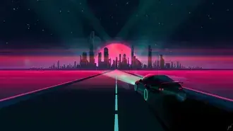 Tapeta Neon City Noční obloha 4K