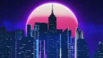 Tapeta Neon City Synthwave 4K