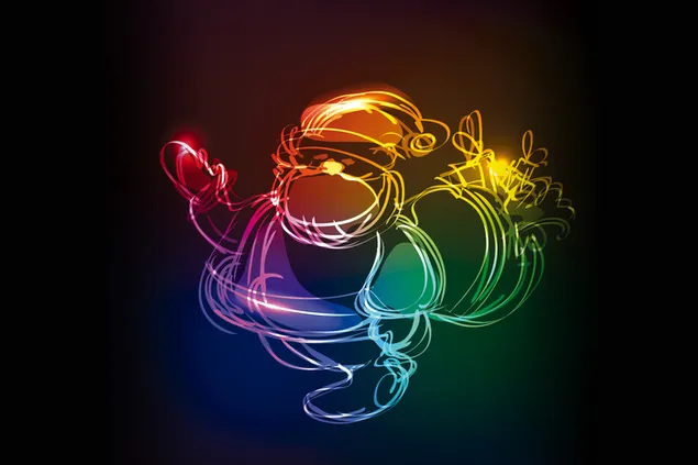 Neon gekleurde kerstman