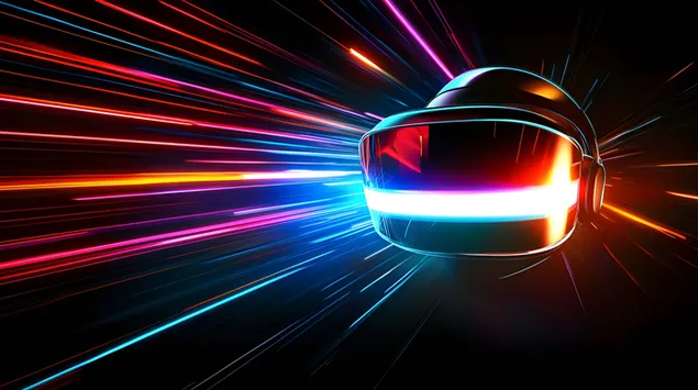 Неонови мечти: Сиянието на технологията за виртуална реалност 8K тапет