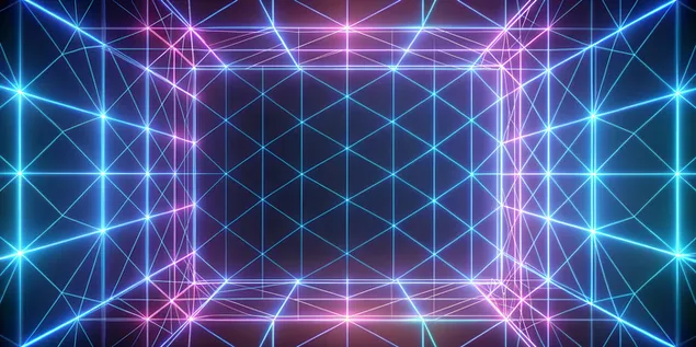 Neon Geometric Grid with Glowing Lines and Abstract Structure premium ...