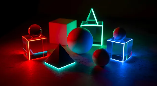 forma gjeometrike neoni | art abstrakt me drite shkarkim