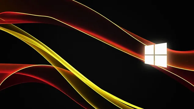 Неонско златно црвено Windows 11 Dekstop заднина 4K тапет