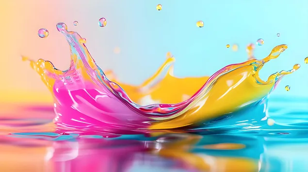 Неонова градиентна експлозия в многослоен 3D куб 8K тапет